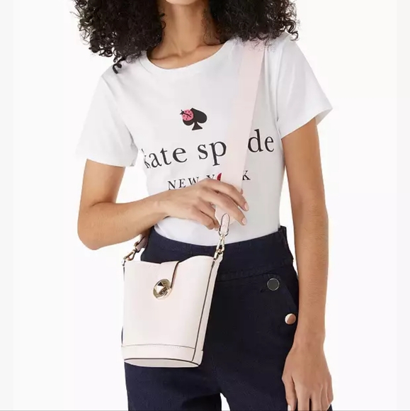 KATE SPADE Audrey Mini Bucket Bag Light Rosebud Pink $329 - Picture 2 of 15